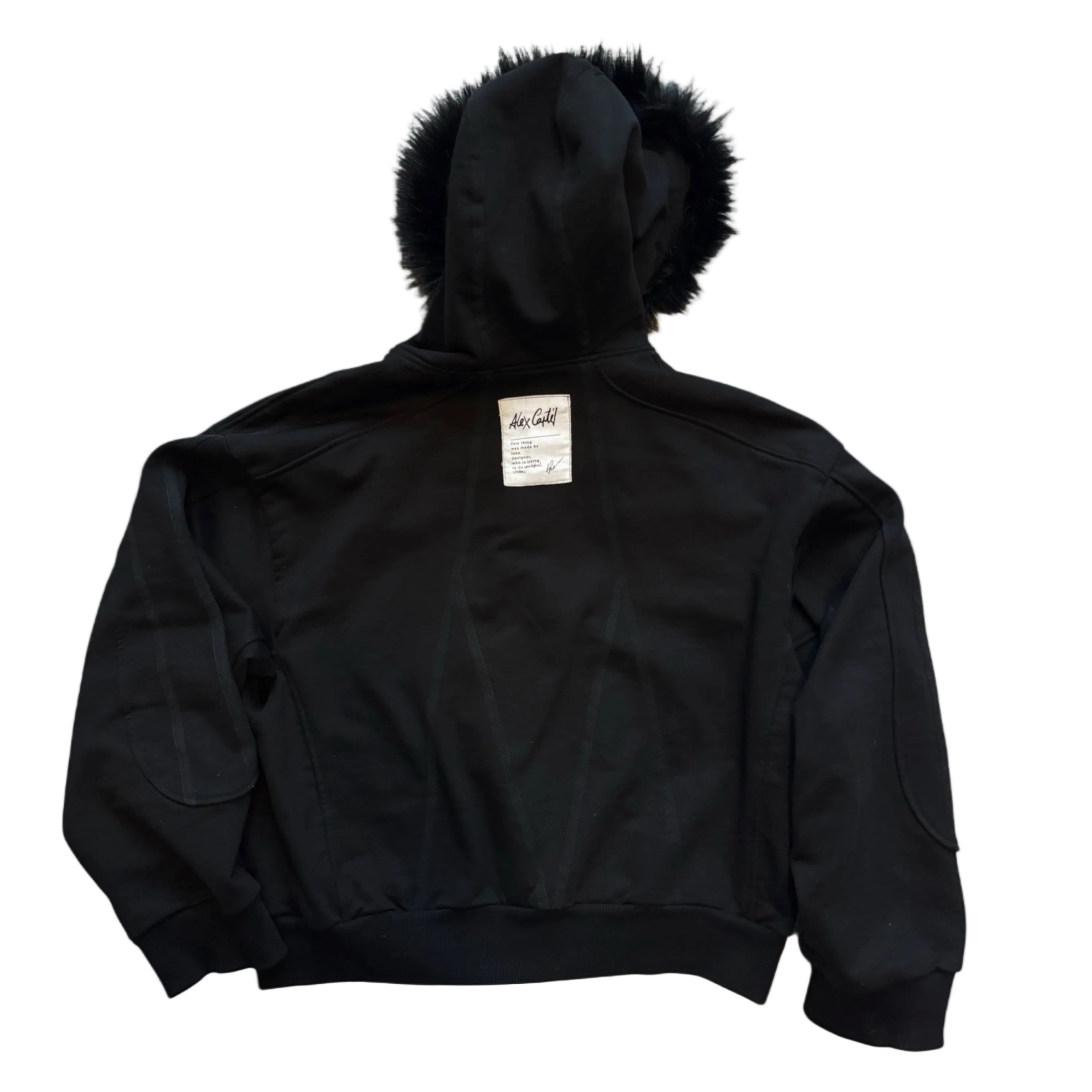 FUR ZIP HOODIE BLACK