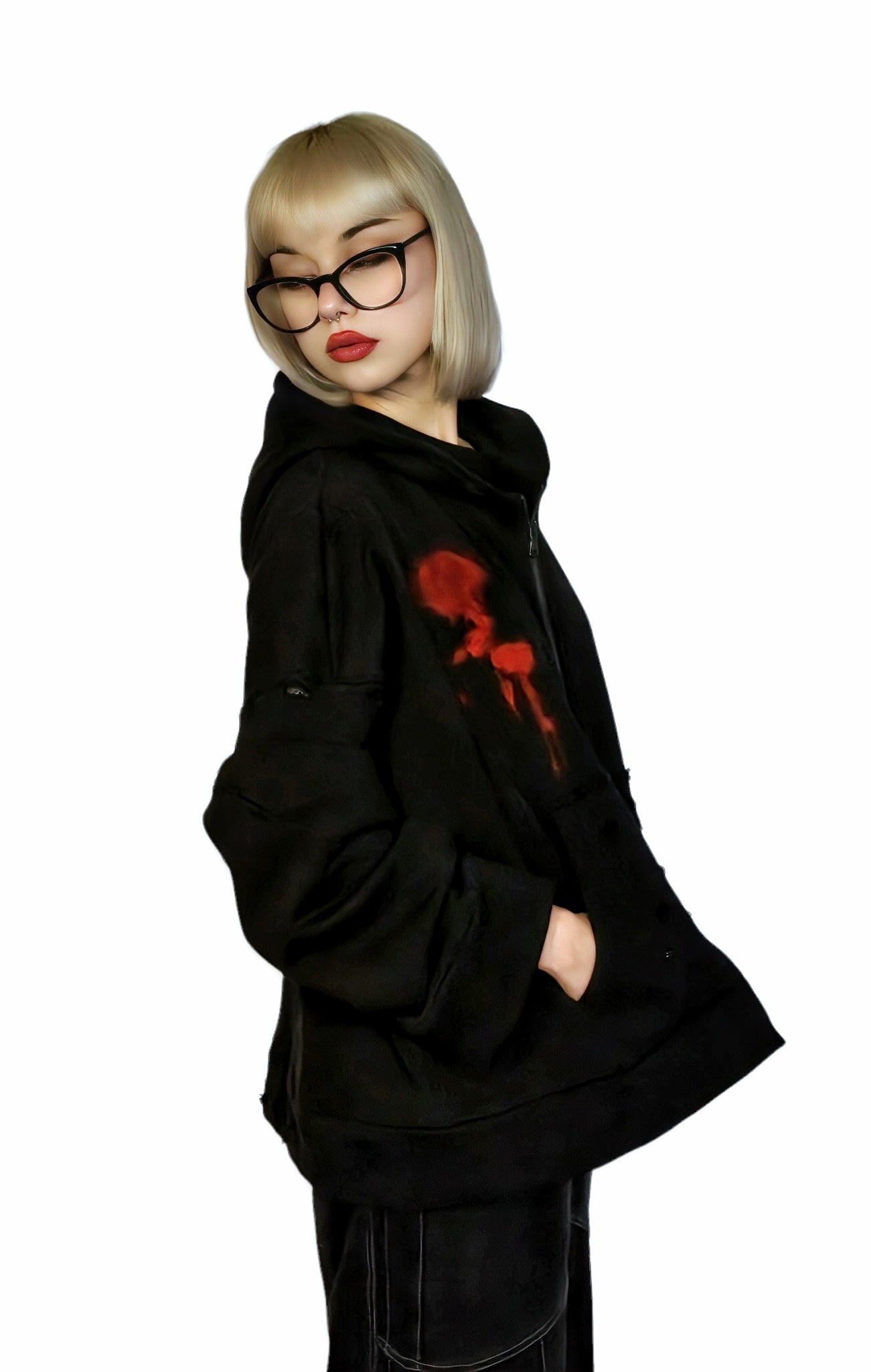 Zip-Hoodie "Destroyed"